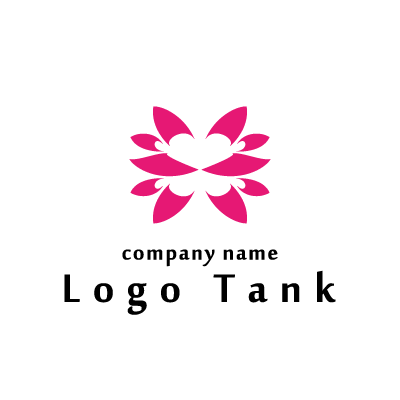 シンメトリーな花のロゴ ロゴタンク 企業 店舗ロゴ シンボルマーク格安作成販売