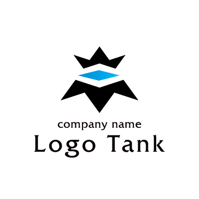 黒と青のグラデーションのロゴ