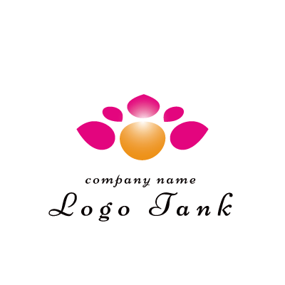 ピンク色とオレンジ色の楕円を使ったロゴ ロゴタンク 企業 店舗ロゴ シンボルマーク格安作成販売