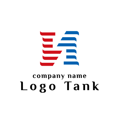 赤と青のデジタル的なロゴ ロゴタンク 企業 店舗ロゴ シンボルマーク格安作成販売