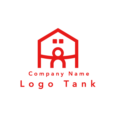 家と人が結ぶロゴ ロゴタンク 企業 店舗ロゴ シンボルマーク格安作成販売