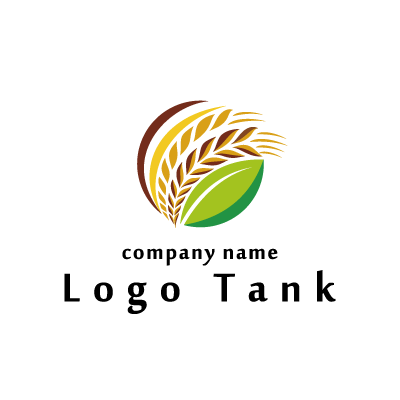 豊かに実る麦のイラストのロゴ ロゴタンク 企業 店舗ロゴ シンボルマーク格安作成販売