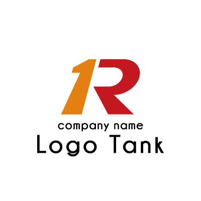 アルファベットの R と数字の 1 を斜めに組み合わせたロゴ ロゴタンク 企業 店舗ロゴ シンボルマーク格安作成販売