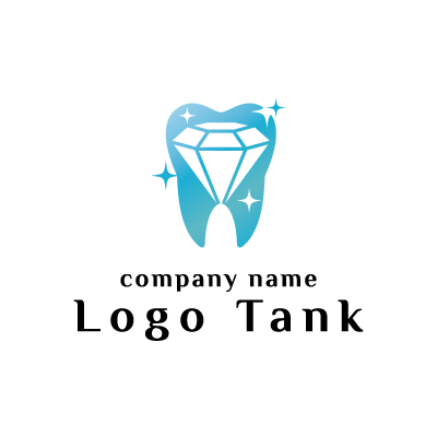 歯とダイヤモンドのイラストのロゴ