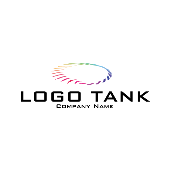 楕円形のレインボーロゴマーク レインボーロゴ / 企業向けロゴ / 楕円形 / ロゴデザイン作成 /,ロゴタンク,ロゴ,ロゴマーク,作成,制作