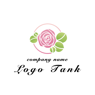 シックなバラのロゴ ロゴタンク 企業 店舗ロゴ シンボルマーク格安作成販売