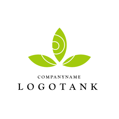 葉っぱと波紋をイメージしたロゴ ロゴタンク 企業 店舗ロゴ シンボルマーク格安作成販売