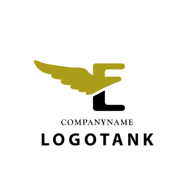 翼とアルファベット E のロゴ ロゴタンク 企業 店舗ロゴ シンボルマーク格安作成販売
