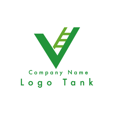 Vと梯子をイメージしたロゴ V / 緑 / シンプル / 建築 / 建設 / 製造 / 設備 / IT /,ロゴタンク,ロゴ,ロゴマーク,作成,制作