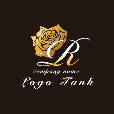 バラをモチーフにしたゴージャスロゴ ロゴタンク 企業 店舗ロゴ シンボルマーク格安作成販売