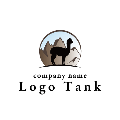 山と動物のシルエットのロゴ ロゴタンク 企業 店舗ロゴ シンボルマーク格安作成販売