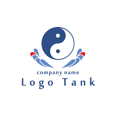 太極図 手のひらのロゴ ロゴタンク 企業 店舗ロゴ シンボルマーク格安作成販売