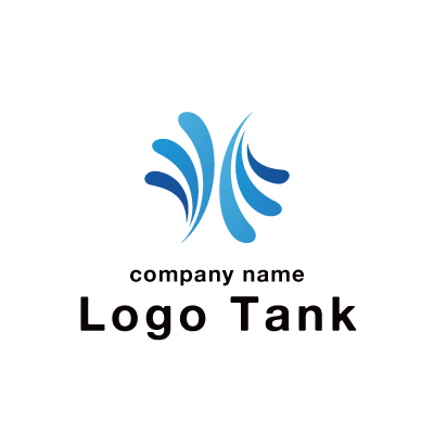 水しぶきをモチーフにしたロゴ ロゴタンク 企業 店舗ロゴ シンボルマーク格安作成販売