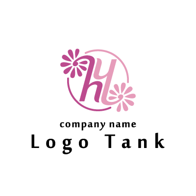 アルファベットの H と ｙ と花をモチーフにしたロゴ ロゴタンク 企業 店舗ロゴ シンボルマーク格安作成販売