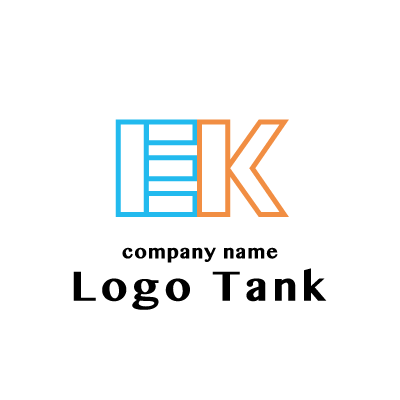 EとKのロゴ E / K / アルファベット / ブルー / オレンジ /,ロゴタンク,ロゴ,ロゴマーク,作成,制作