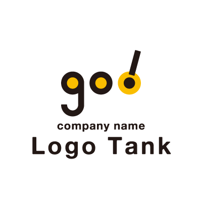 「go!」のロゴ 黒 / ブラック / 黄色 / イエロー / アルファベット / 文字 / 言葉 / g / o / 丸 / 線 / 出発 / スタート /,ロゴタンク,ロゴ,ロゴマーク,作成,制作