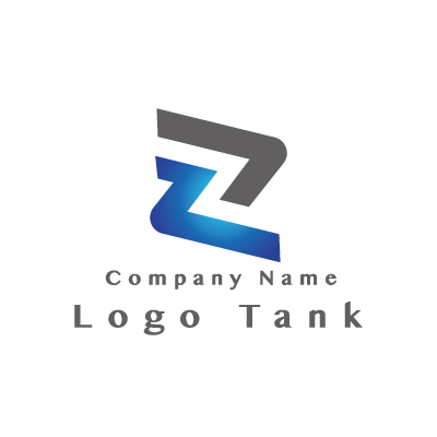 シンプルなZのロゴ Z / グラデーション / 青 / シンプル / クール / 先進 / 製造 / 建築 / ネット / IT / 建設 / ベンチャー /,ロゴタンク,ロゴ,ロゴマーク,作成,制作