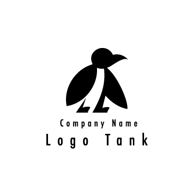 シンプルなペンギンのロゴ 単色 / ペンギン / シンプル / モダン / フード / スポーツ / アウトドア / ショップ / 動物 /,ロゴタンク,ロゴ,ロゴマーク,作成,制作
