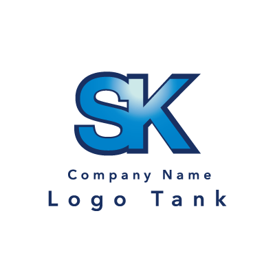 シンプルなSKの立体ロゴ S / K / 青 / 立体 / シンプル / 建築 / 製造 / スポーツ / ネット / IT /,ロゴタンク,ロゴ,ロゴマーク,作成,制作