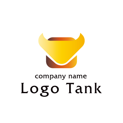黄色とオレンジのグラデーションのロゴ ロゴタンク 企業 店舗ロゴ シンボルマーク格安作成販売