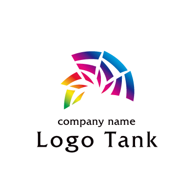 虹色のグラデーションのロゴ ロゴタンク 企業 店舗ロゴ シンボルマーク格安作成販売