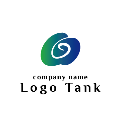 青と緑なグラデーションの渦をイメージしたロゴ ロゴタンク 企業 店舗ロゴ シンボルマーク格安作成販売