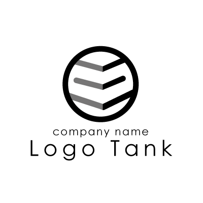 漢字の三を立体的に表現した家紋風ロゴ ロゴタンク 企業 店舗ロゴ シンボルマーク格安作成販売