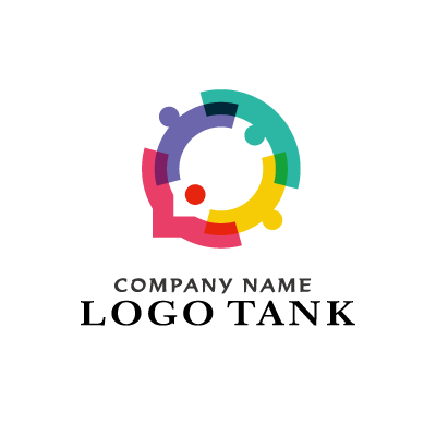 手をつないでて助け合うをロゴ ロゴタンク 企業 店舗ロゴ シンボルマーク格安作成販売