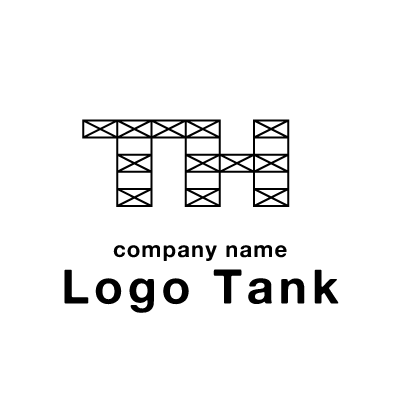 足場をモチーフとしたTとHのロゴ 建築 / 塗装 / 現場 / 工事 / フレーム / シンプル / アルファベット / T / H / モノクロ / 白黒 / ロゴ / ロゴデザイン / ロゴ制作 /,ロゴタンク,ロゴ,ロゴマーク,作成,制作