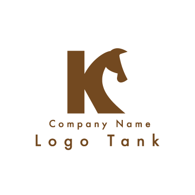 馬とKのロゴ 単色 / K / 馬 / シンプル / ナチュラル / 教育 / スポーツ / 学校 / 建築 / 建設 / IT /,ロゴタンク,ロゴ,ロゴマーク,作成,制作