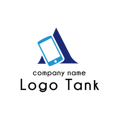 スマホと三角形のロゴ ロゴタンク 企業 店舗ロゴ シンボルマーク格安作成販売