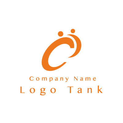 Cと人とのつながりのロゴ オレンジ / C / 人 / シンプル / 士業 / 保険 / 建築 / IT / クリニック /,ロゴタンク,ロゴ,ロゴマーク,作成,制作