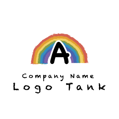 虹とAのロゴ 虹 / A / カラフル / シンプル / ポップ / 教育 / 学校 / 児童 / 子供 / スクール /,ロゴタンク,ロゴ,ロゴマーク,作成,制作