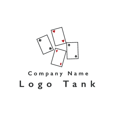 乱雑に置いたトランプのロゴ トランプ / シンプル / フード / 飲食 / ショップ / ゲーム / カジノ /,ロゴタンク,ロゴ,ロゴマーク,作成,制作
