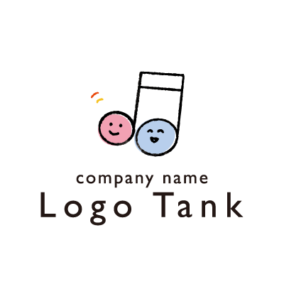 音符のキャラクターロゴマーク ロゴタンク 企業 店舗ロゴ シンボルマーク格安作成販売
