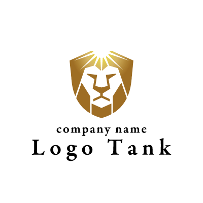 光り輝くライオンの顔のロゴ