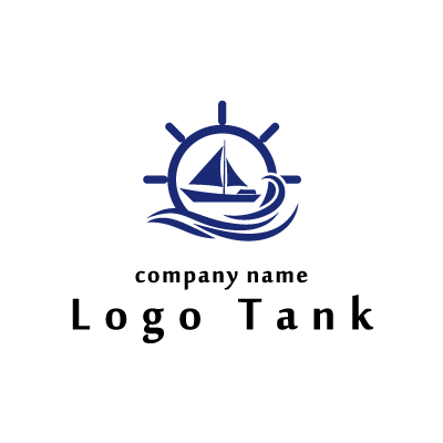 舵と船のロゴ