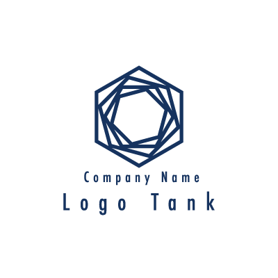 六角形の幾何学模様のロゴ ロゴタンク 企業 店舗ロゴ シンボルマーク格安作成販売