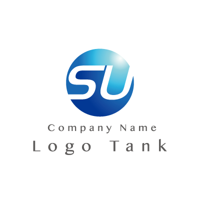 円形のSUのロゴ S / U / 青 / シンプル / クール / 建築 / 製造 / IT / 士業 / ネット / flame /,ロゴタンク,ロゴ,ロゴマーク,作成,制作