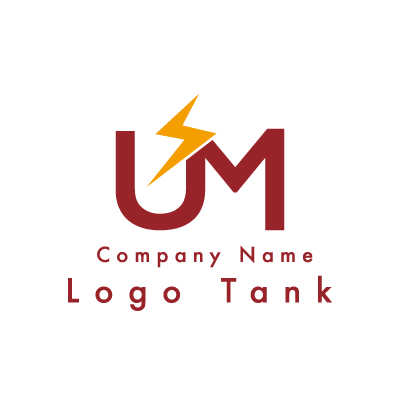 UとMの電気のロゴ U / M / 電気 / シンプル / 工事 / 建築 / 製造 / にじ / 修理 /,ロゴタンク,ロゴ,ロゴマーク,作成,制作