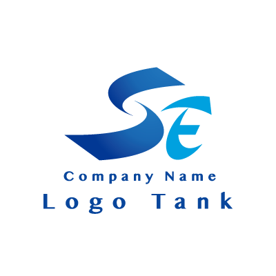 SとEのロゴ S / E / 青 / シンプル / クール / 建築 / 製造 / 電気 / IT / flame / 士業 /,ロゴタンク,ロゴ,ロゴマーク,作成,制作