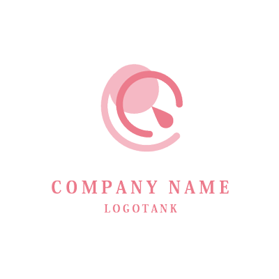 丸みのある女性的なロゴマーク 丸 / ピンク / 電源ボタン / 女性らしさロゴ / ロゴ作成 /,ロゴタンク,ロゴ,ロゴマーク,作成,制作