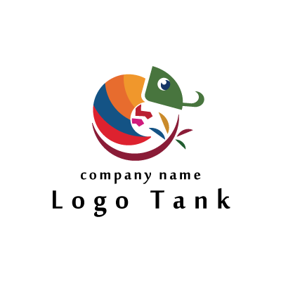 カラフルなトカゲのロゴ