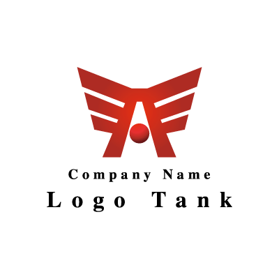 Aと翼のロゴ A / 赤 / グラデーション / シンプル / スタイリッシュ / 建築 / 製造 / 建設 / ネット / flame / IT /,ロゴタンク,ロゴ,ロゴマーク,作成,制作
