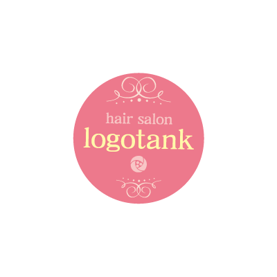 丸とリボンのかわいいロゴ 丸 / ピンク / チューリップロゴ / 美容サロン向け / ロゴデザイン /,ロゴタンク,ロゴ,ロゴマーク,作成,制作