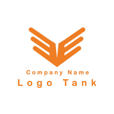 翼のロゴ オレンジ / 単色 / 翼 / シンプル / ポップ / 建築 / ネット / IT / 美容 / ショップ /,ロゴタンク,ロゴ,ロゴマーク,作成,制作