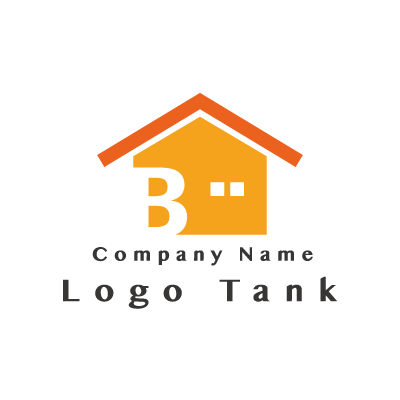 家とBのロゴ オレンジ / B / 家 / シンプル / ポップ / 建築 / 不動産 / リフォーム / ショップ / 建設 /,ロゴタンク,ロゴ,ロゴマーク,作成,制作