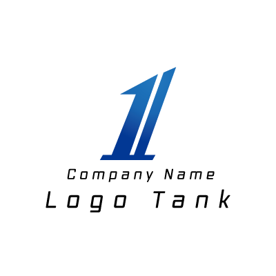 1と頂上のイメージのロゴ 青 / 1 / 数字 / シンプル / クール / 建築 / 製造 / 建設 / IT / flame / 士業 /,ロゴタンク,ロゴ,ロゴマーク,作成,制作