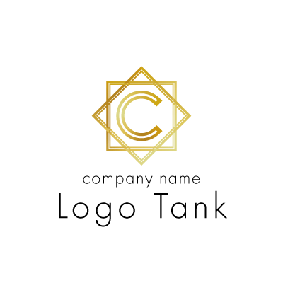 シンプルで品のあるCのロゴ シンプル / フレーム / 枠 / 線 / ライン / アルファベット / C / ゴールド / グラデーション / ロゴ / ロゴデザイン / ロゴ制作 /,ロゴタンク,ロゴ,ロゴマーク,作成,制作