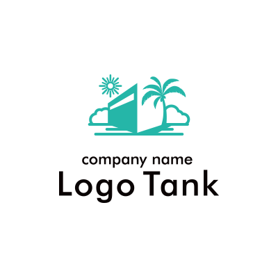 南国の海とリゾートをモチーフにしたロゴ ロゴタンク 企業 店舗ロゴ シンボルマーク格安作成販売